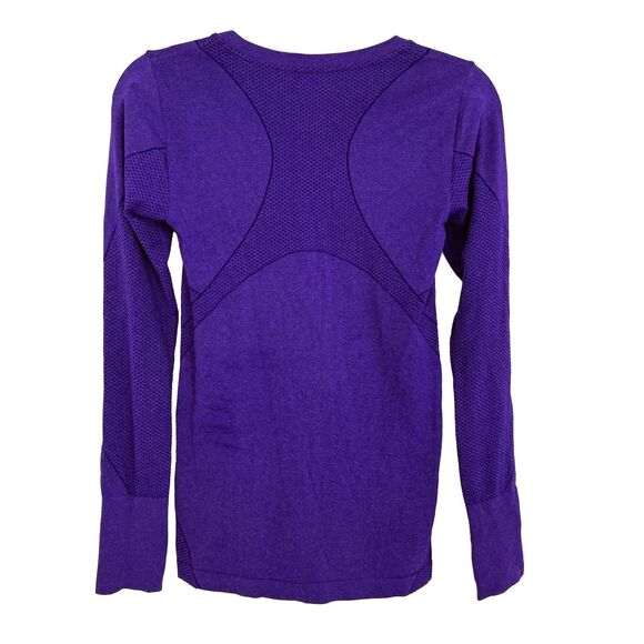 GAP Performance Fit Motion Seamless Athletic Top XS Heather Purple EUC B81 - Picture 3 of 6